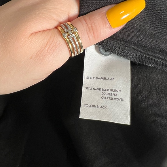 BETTER UNSAID Black Cotton Blouse Small NWT - Picture 9 of 10